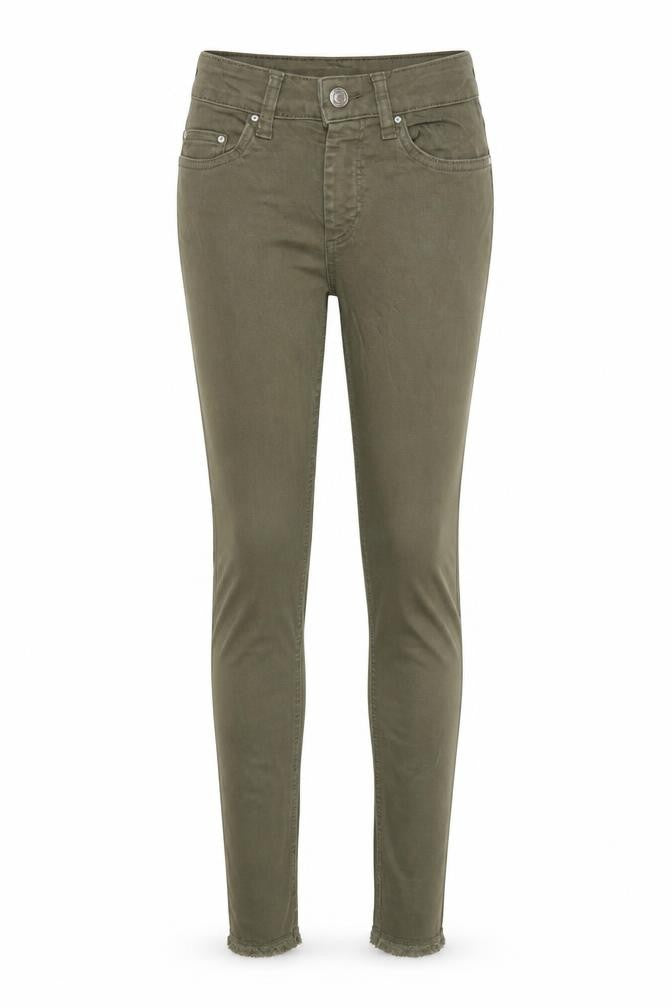 Front view of Only women’s green skinny jeans, size XS, 25-inch leg