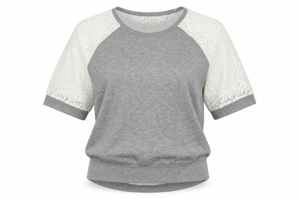 Front view of Papaya women’s grey pullover sweatshirt, size UK 12