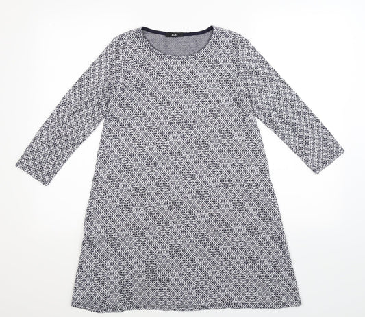 Zuiki Womens Blue Geometric  Pullover Jumper Size S