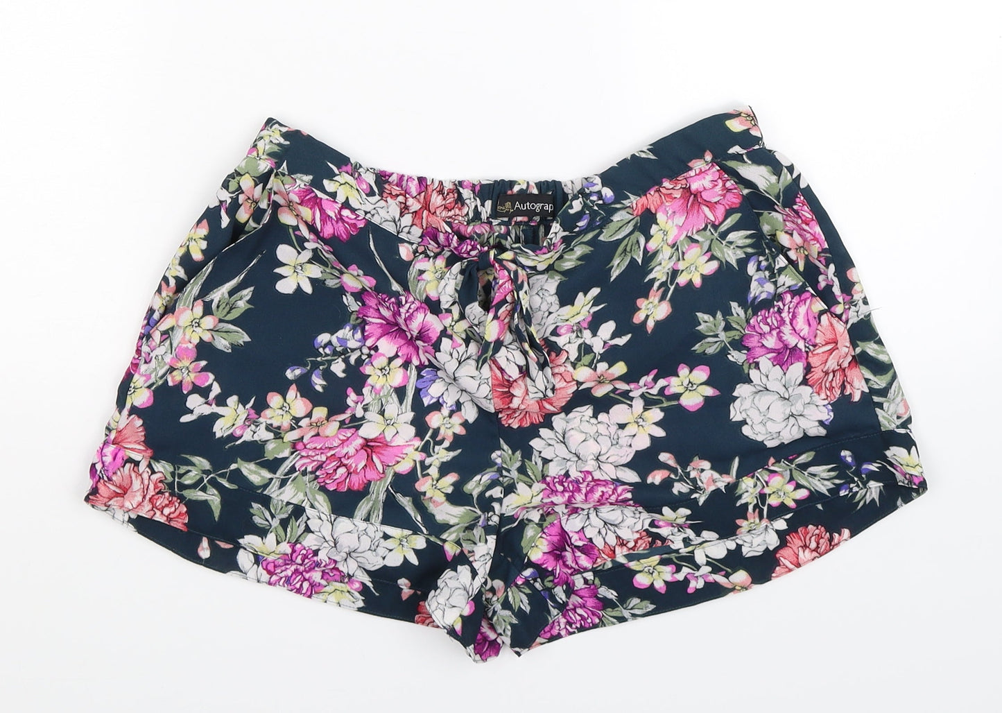 Autograph Womens Multicoloured Floral  Hot Pants Shorts Size 10