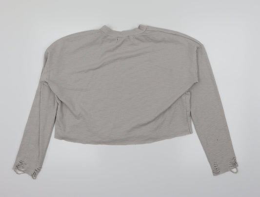Misguided Womens Grey   Pullover Jumper Size 10  - Cropped