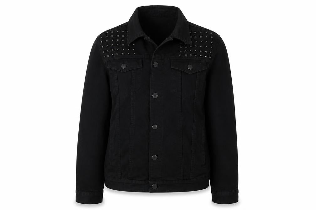 Front view of Preworn women’s black jacket coat, size M