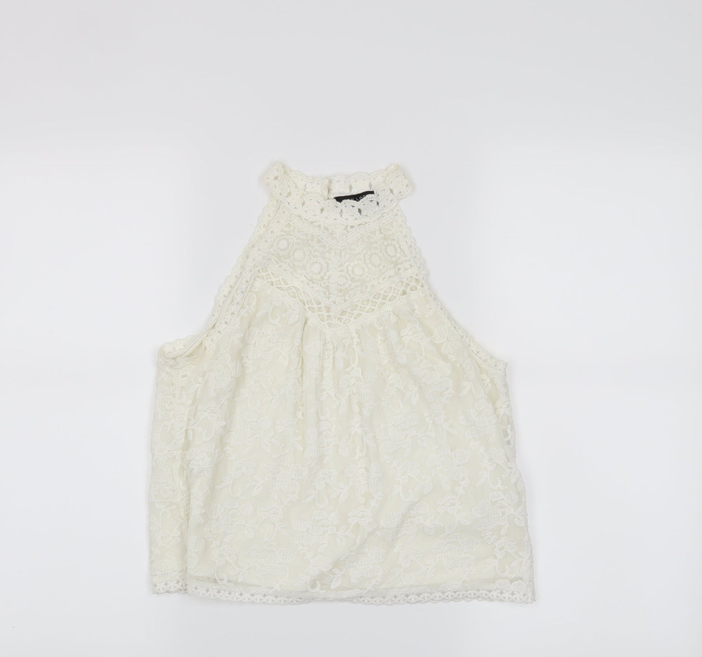 New Look Womens White   Cropped Tank Size 8