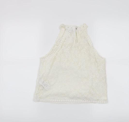 New Look Womens White   Cropped Tank Size 8