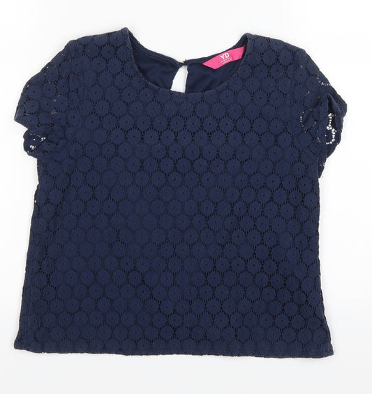 YD  Girls Blue   Basic T-Shirt Size 9-10 Years