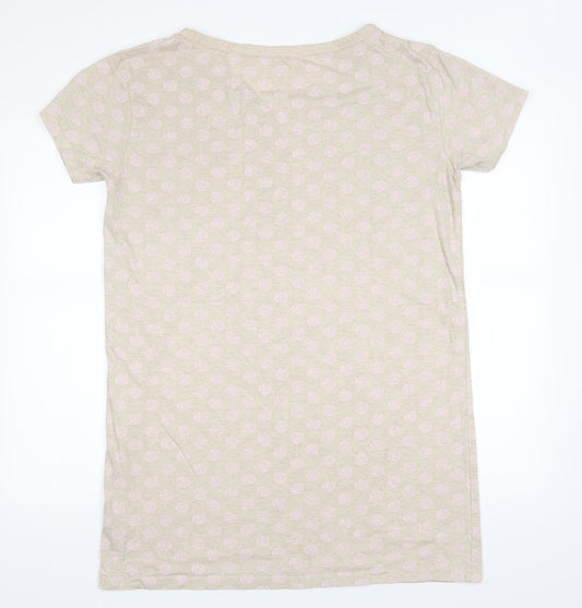 Primark Womens Beige Polka Dot  T-Shirt Dress  Size S