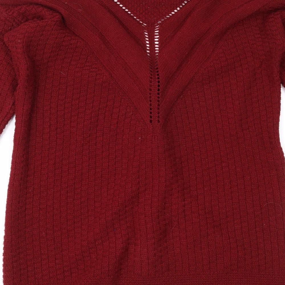 Boohoo Womens Red   Cape Jumper Size S
