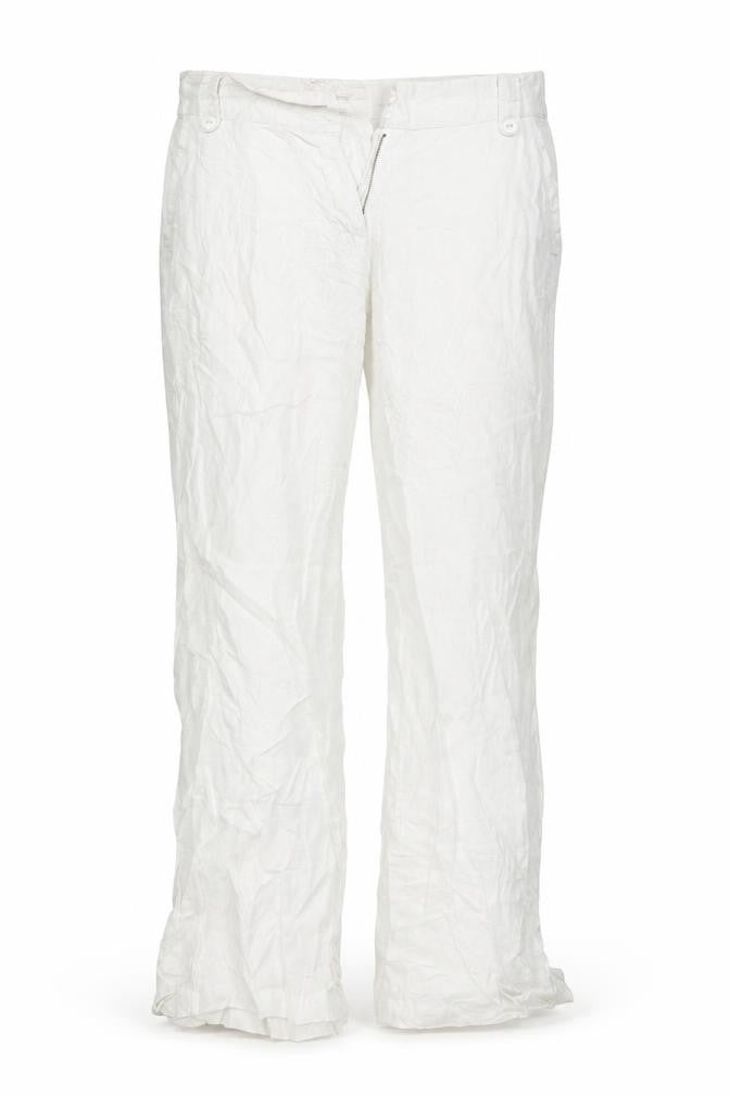 Front view of The Trend House women’s white trousers, size L, 29-inch leg