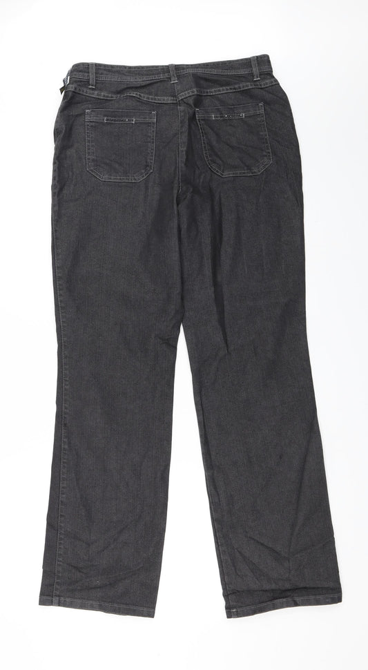 Bonita Womens Grey   Wide-Leg Jeans Size 32 in L31 in