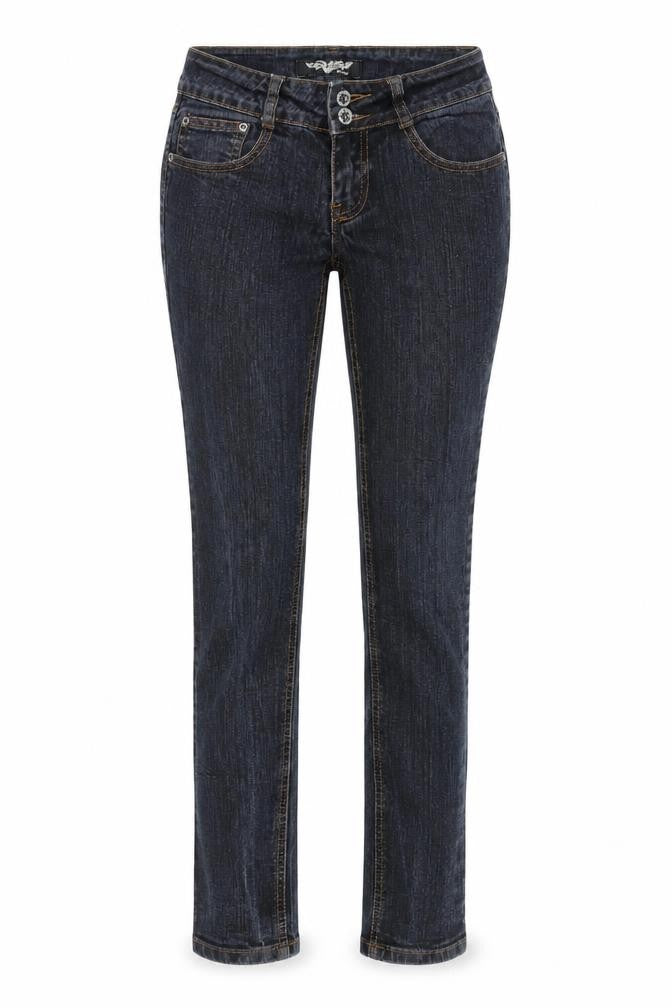 Front view of Revers women’s black straight jeans, size UK 26, in, 31-inch leg