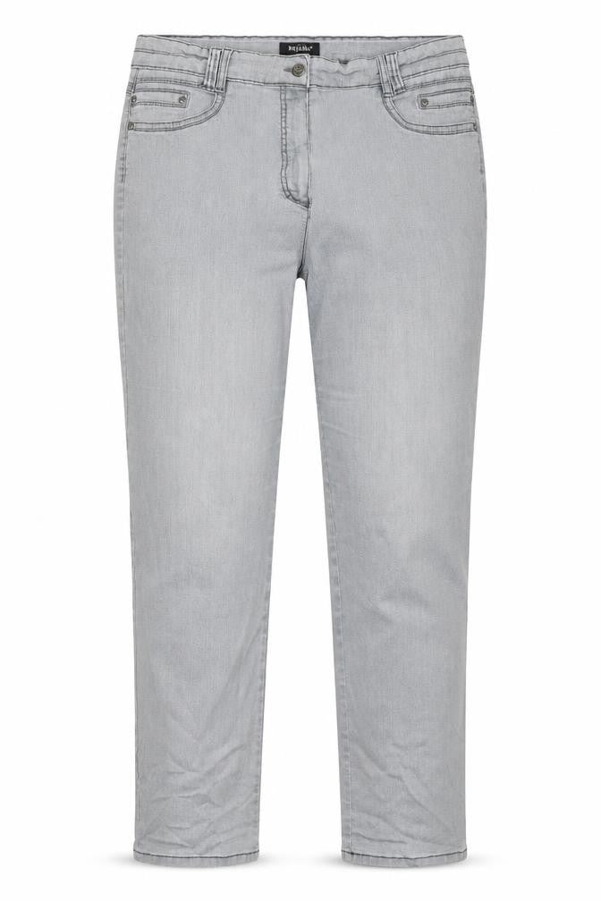 Front view of Bexleys women’s grey straight jeans, size UK 32, in, 30-inch leg
