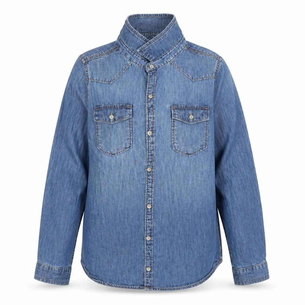 Front view of Gap girls’ blue jacket, size 2XL