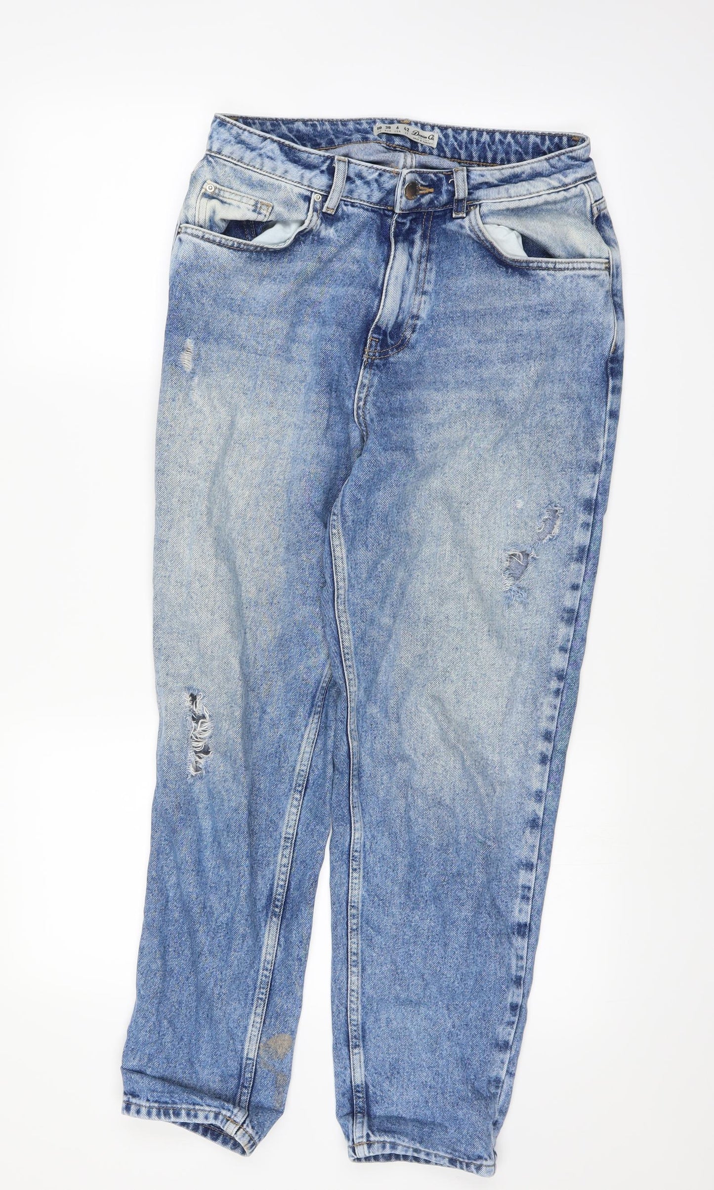 DENIMCO Womens Blue   Straight Jeans Size 10 L30 in