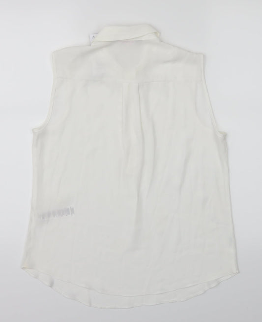 Dorothy Perkins Womens White   Cropped Button-Up Size 10