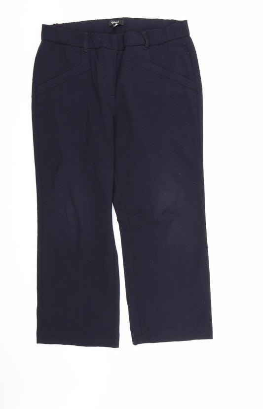 WOW Womens Blue  Rayon Trousers  Size 14 L24 in
