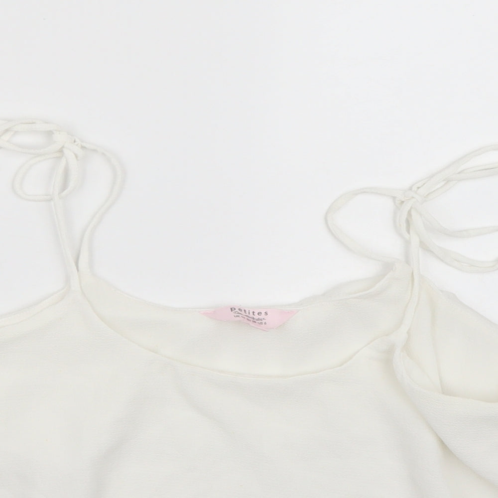 Miss Selfridge Womens White  Chiffon Cropped Tank Size 10