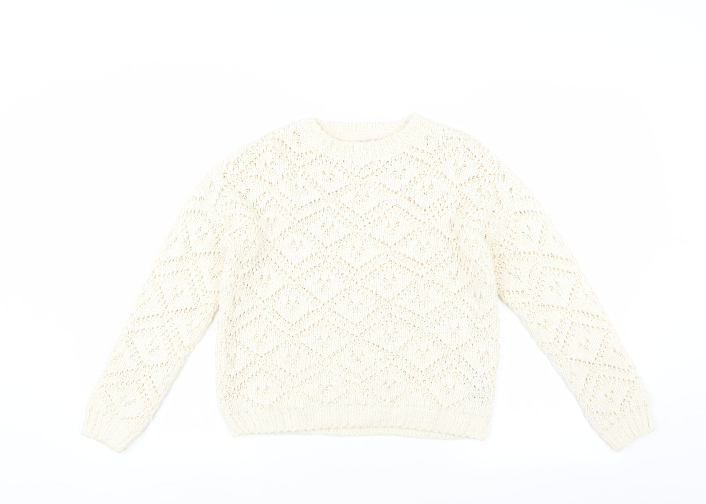 Primark Girls Ivory   Pullover Jumper Size 10-11 Years