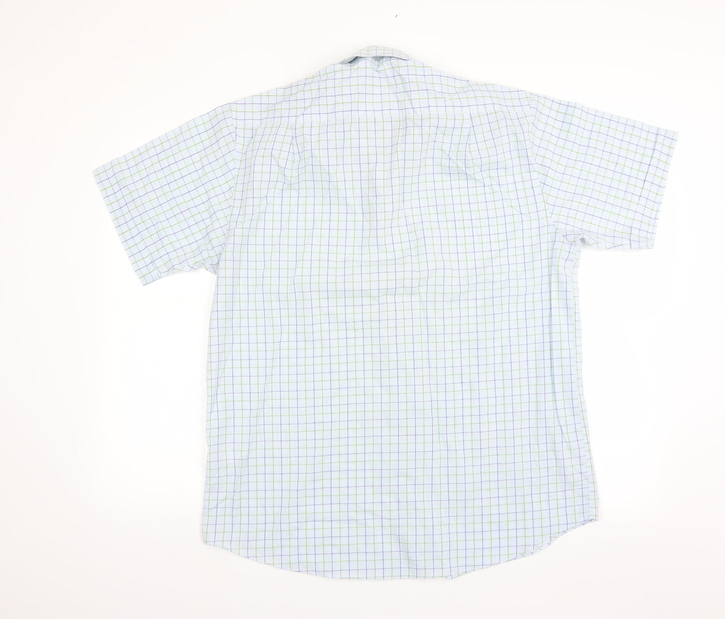 BHS Mens Blue Check   Button-Up Size 16