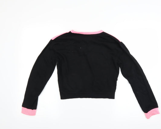 Pep & co Girls Black   Pullover Sweatshirt Size 10-11 Years