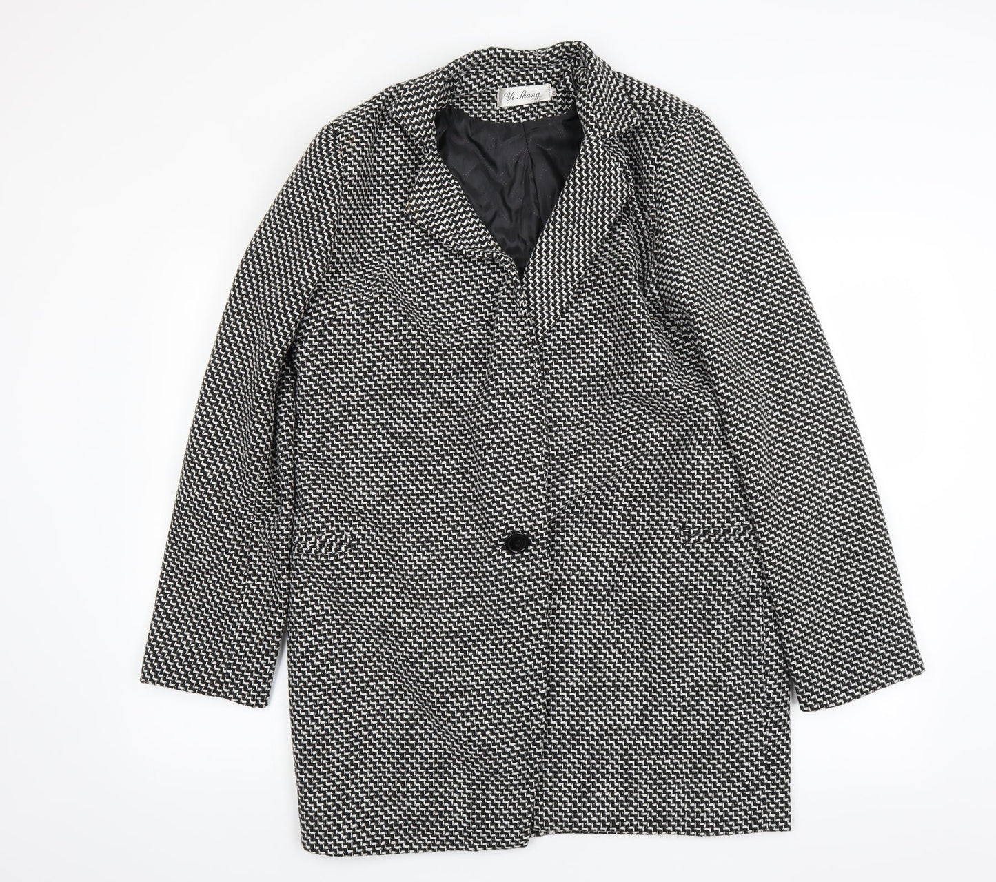 Preworn Womens Black Geometric  Jacket  Size XL
