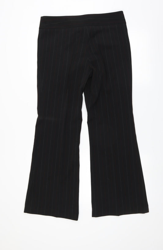 Liquid Womens Black Striped  Trousers  Size 34 in L29 in - Bootcut