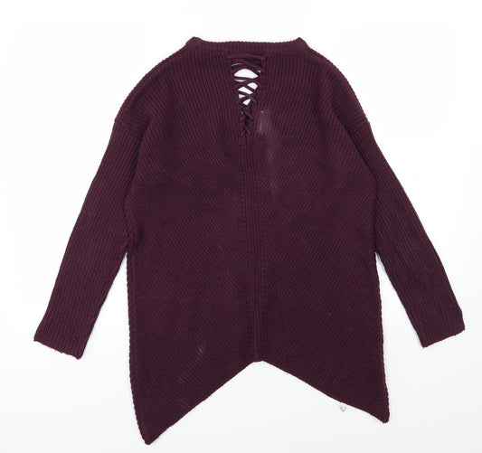 Select Womens Purple  Knit Pullover Jumper Size 8  - Burgundy