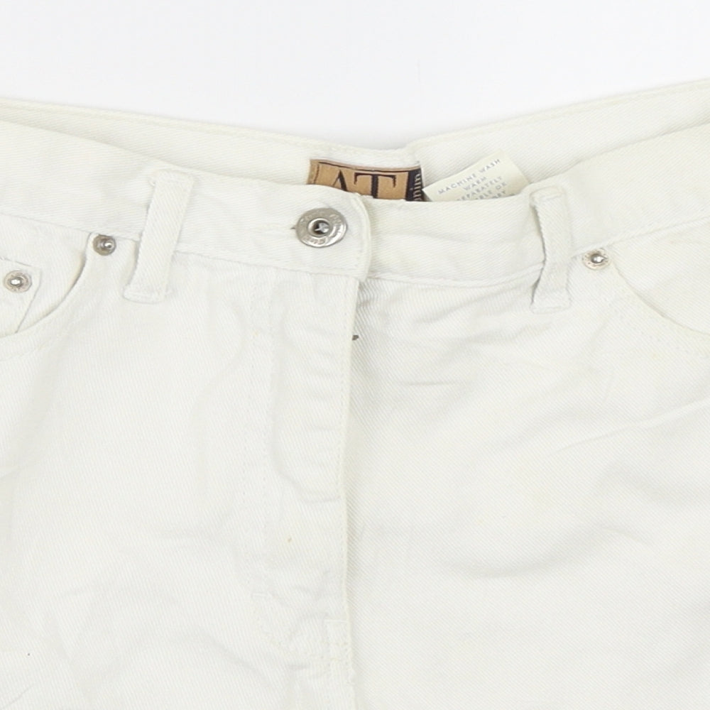 At Denim Womens Ivory  Denim Hot Pants Shorts Size 10