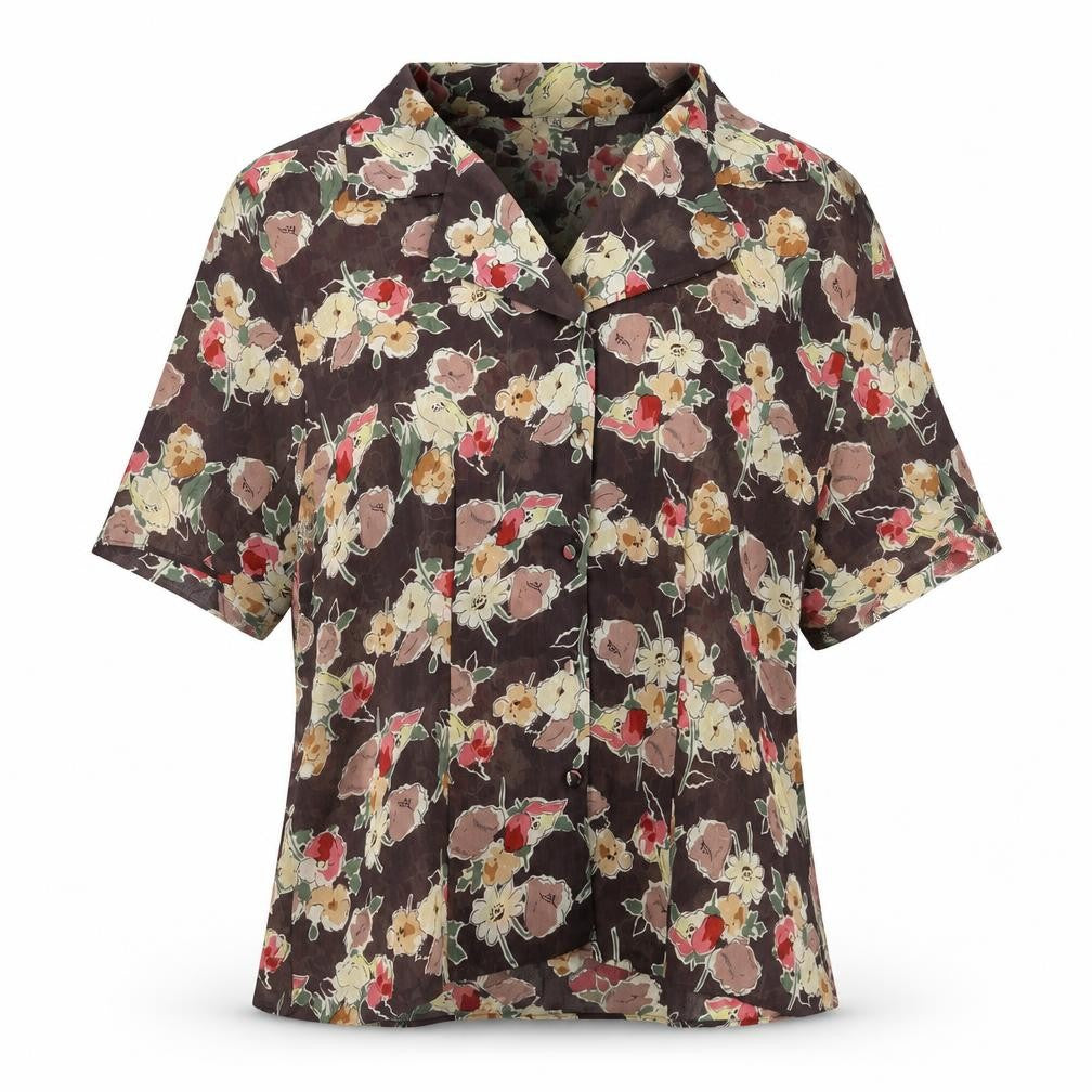 Next Womens Purple Floral  Basic Button-Up Size 12