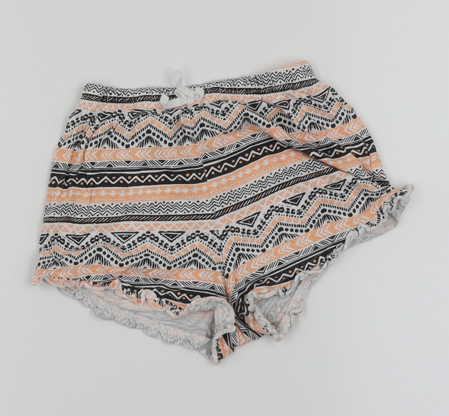 Matalan Girls White Geometric  Sweat Shorts Size 8 Years