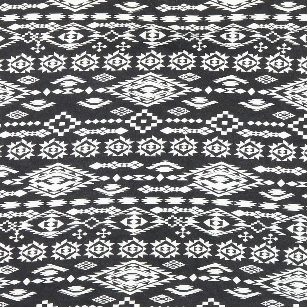 Dunnes Stores Womens Black Geometric  Basic T-Shirt Size 8