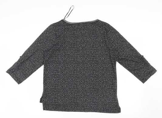 Papaya Womens Black  Knit Pullover Jumper Size 12