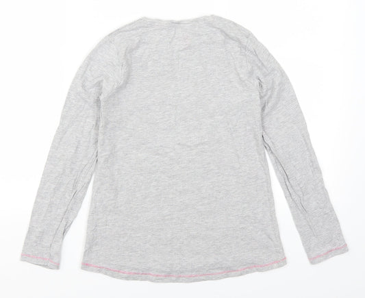 Mtalan Girls Grey   Basic T-Shirt Size 11 Years  - Girls Can Do Anything
