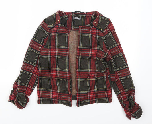 NEXT Girls Red Check  Jacket  Size 7 Years  - Green