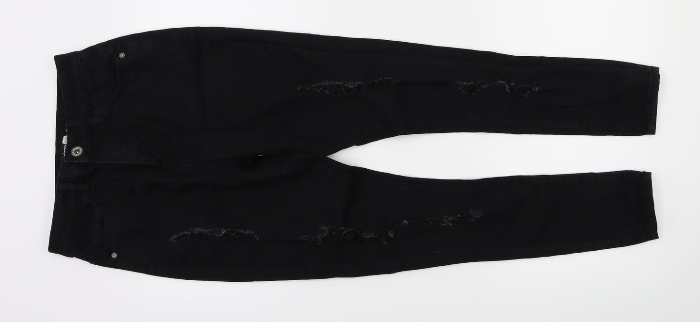 Boohoo Womens Black  Denim Skinny Jeans Size 8 L26 in
