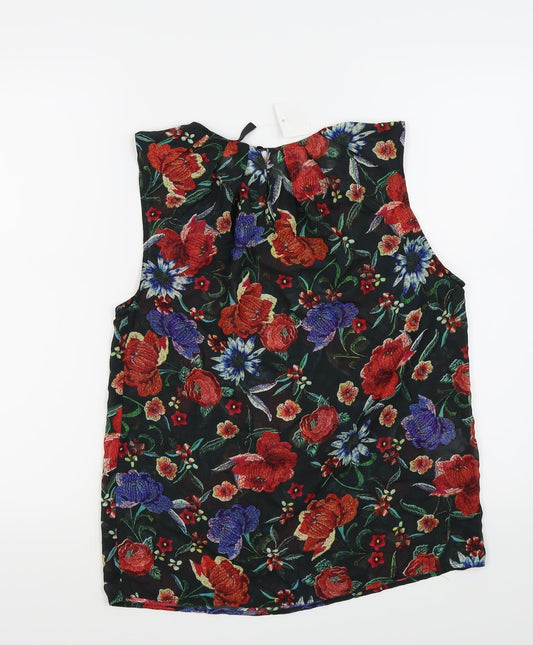 MNG collection Womens Black Floral  Basic Tank Size 6