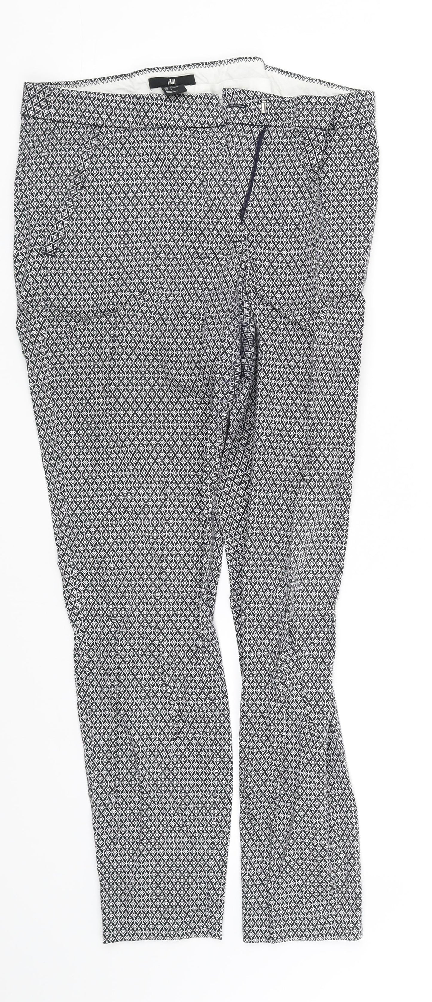 pre worn Womens White Geometric  Trousers  Size 12 L29 in