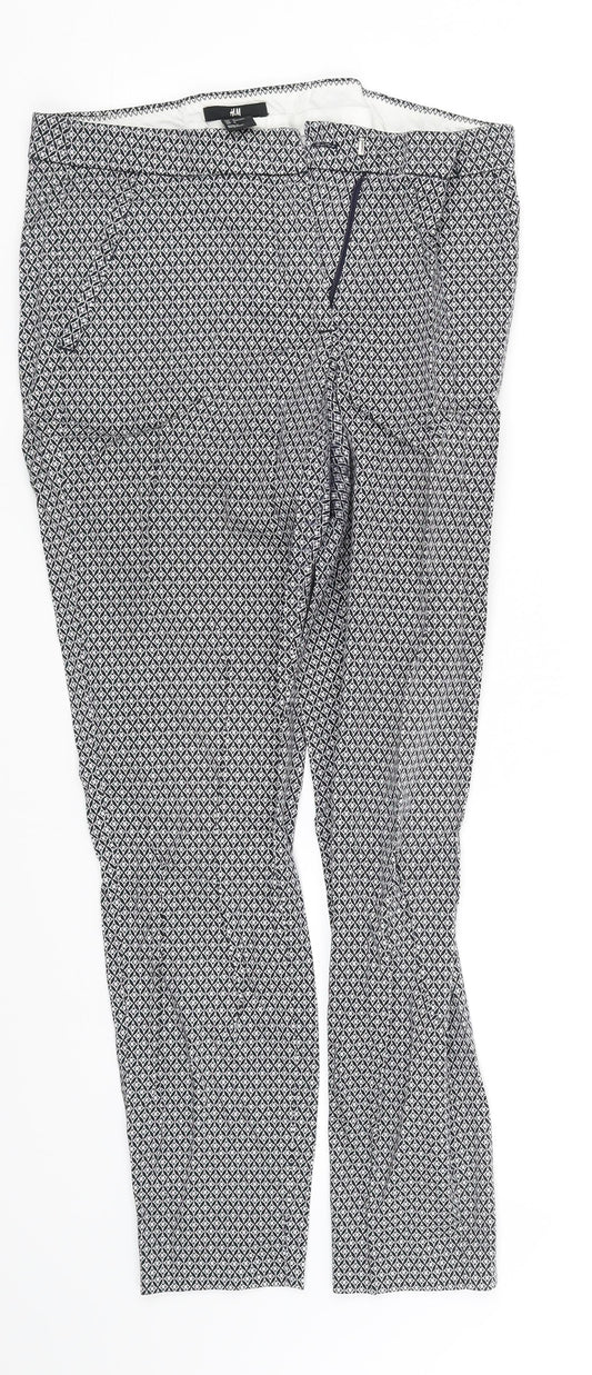 pre worn Womens White Geometric  Trousers  Size 12 L29 in