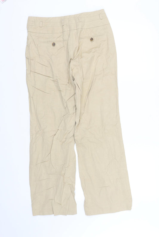 pre worn Womens Beige Houndstooth  Straight Jeans Size 8 L30 in