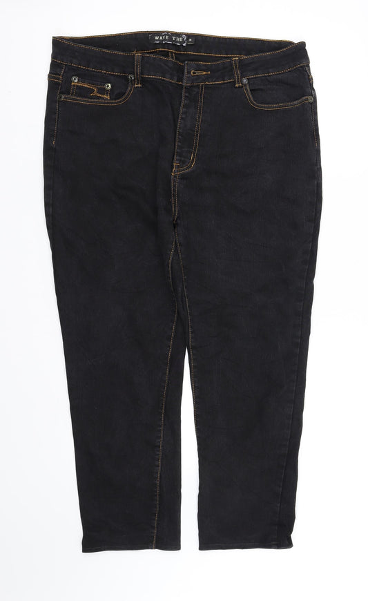 wave tip Womens Blue   Trousers  Size 12 L28 in