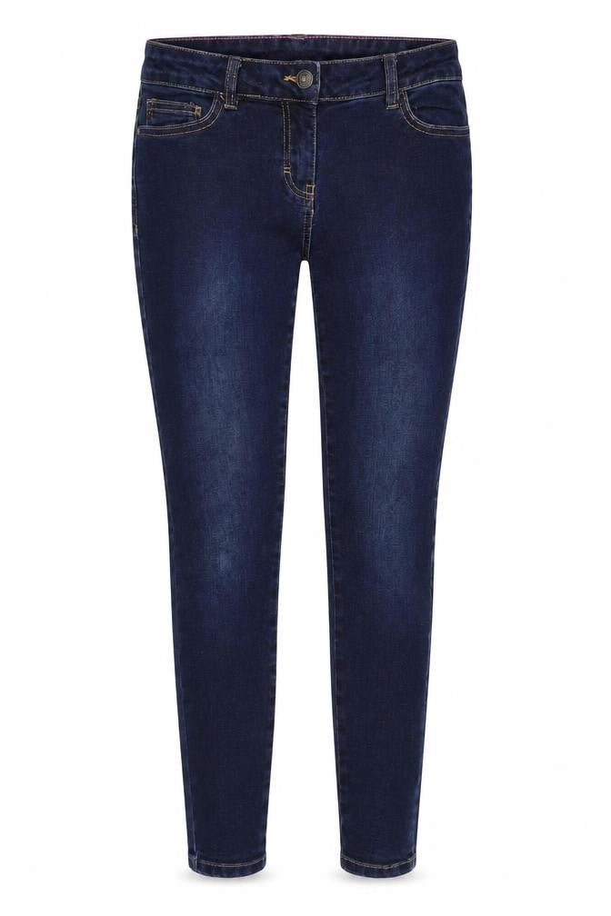 Front view of pre word women’s grey straight jeans, size UK 12, 29-inch leg