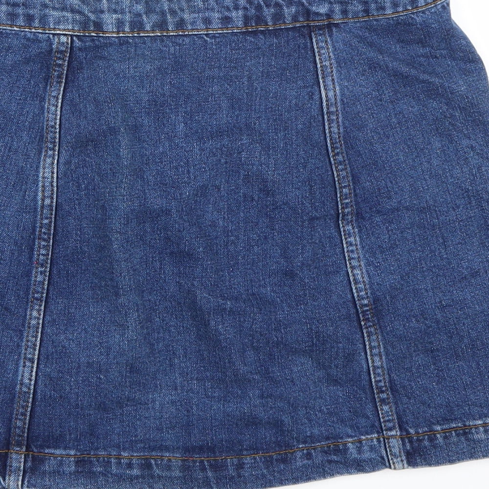 Topshop Womens Blue   A-Line Skirt Size 28