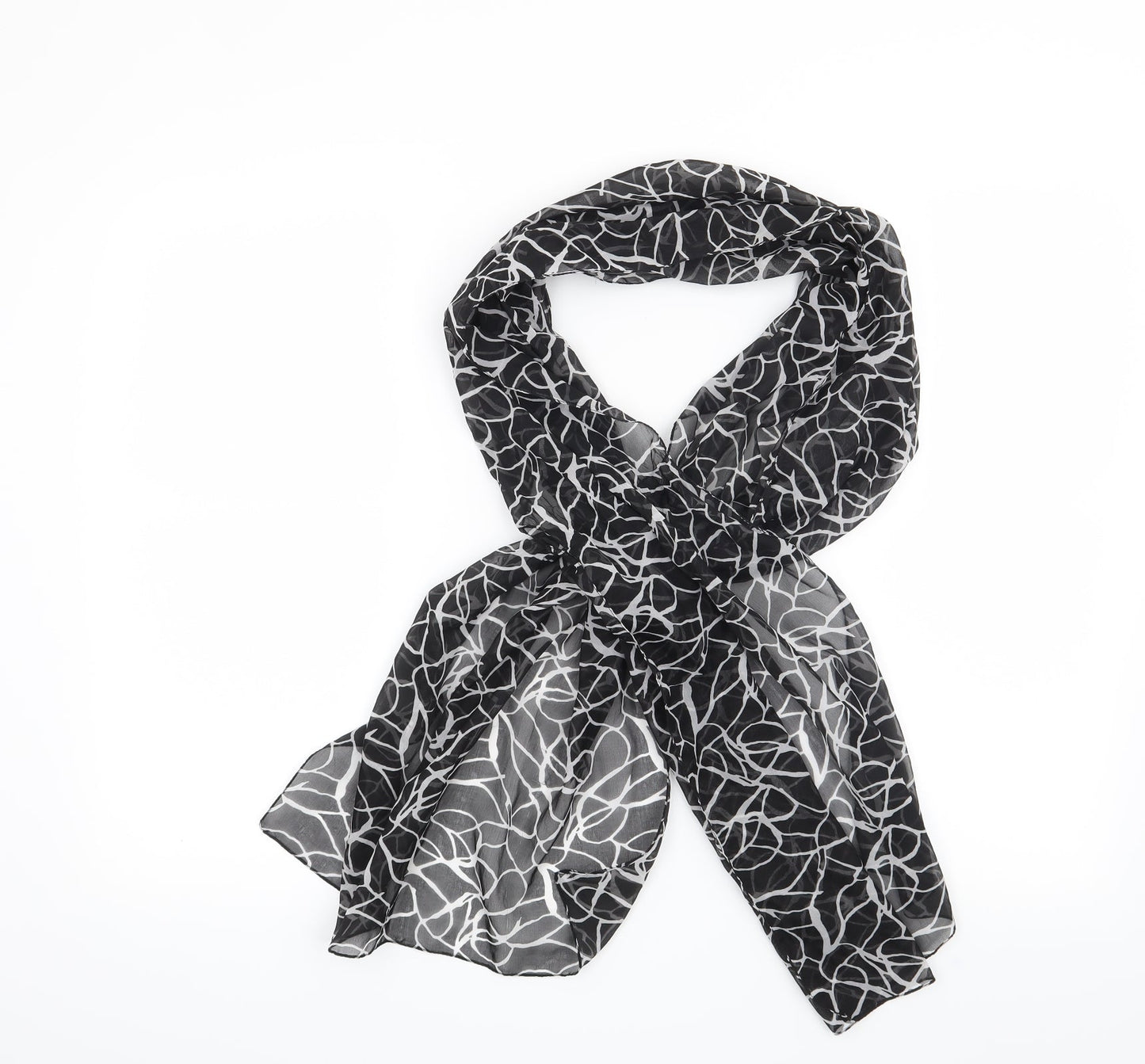 Preworn Womens Black Geometric   Scarf