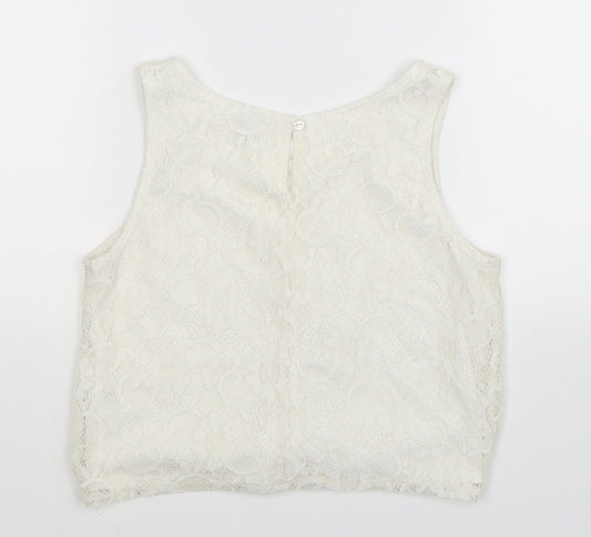 TU Girls White   Basic Tank Size 12 Years