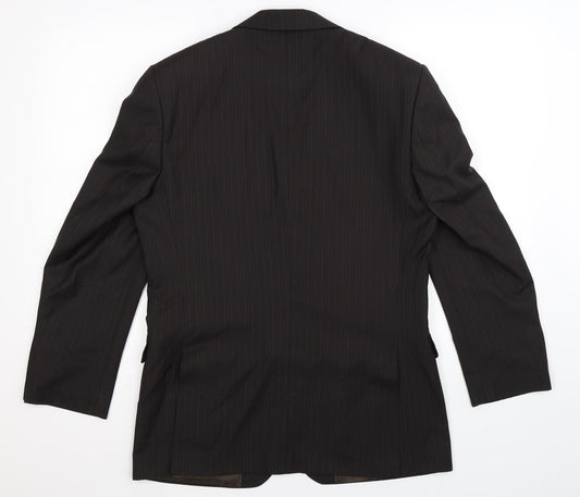 Burton Mens Black Striped  Jacket Suit Jacket Size 38