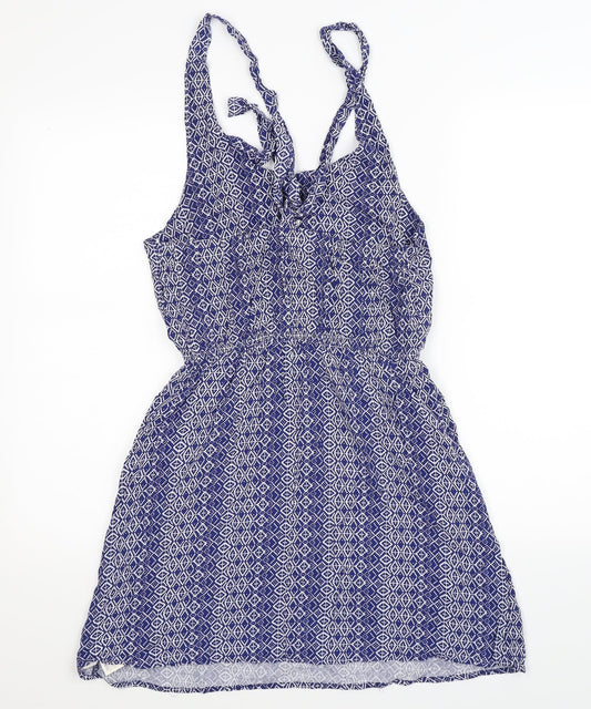 FOREVER 21 Womens Blue Geometric  Fit & Flare  Size M