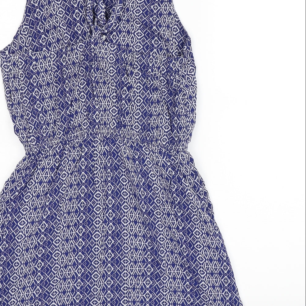 FOREVER 21 Womens Blue Geometric  Fit & Flare  Size M