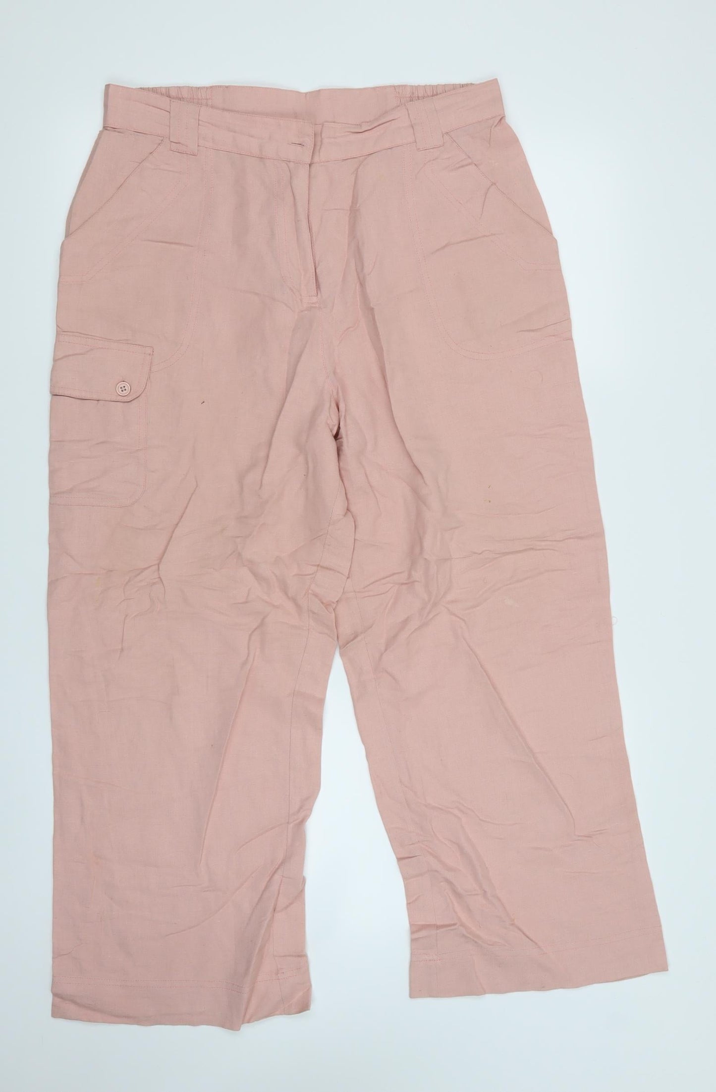 Casual Comfort Womens Pink   Trousers  Size 14 L25 in