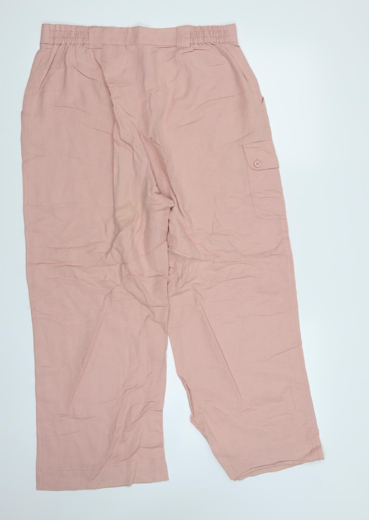 Casual Comfort Womens Pink   Trousers  Size 14 L25 in