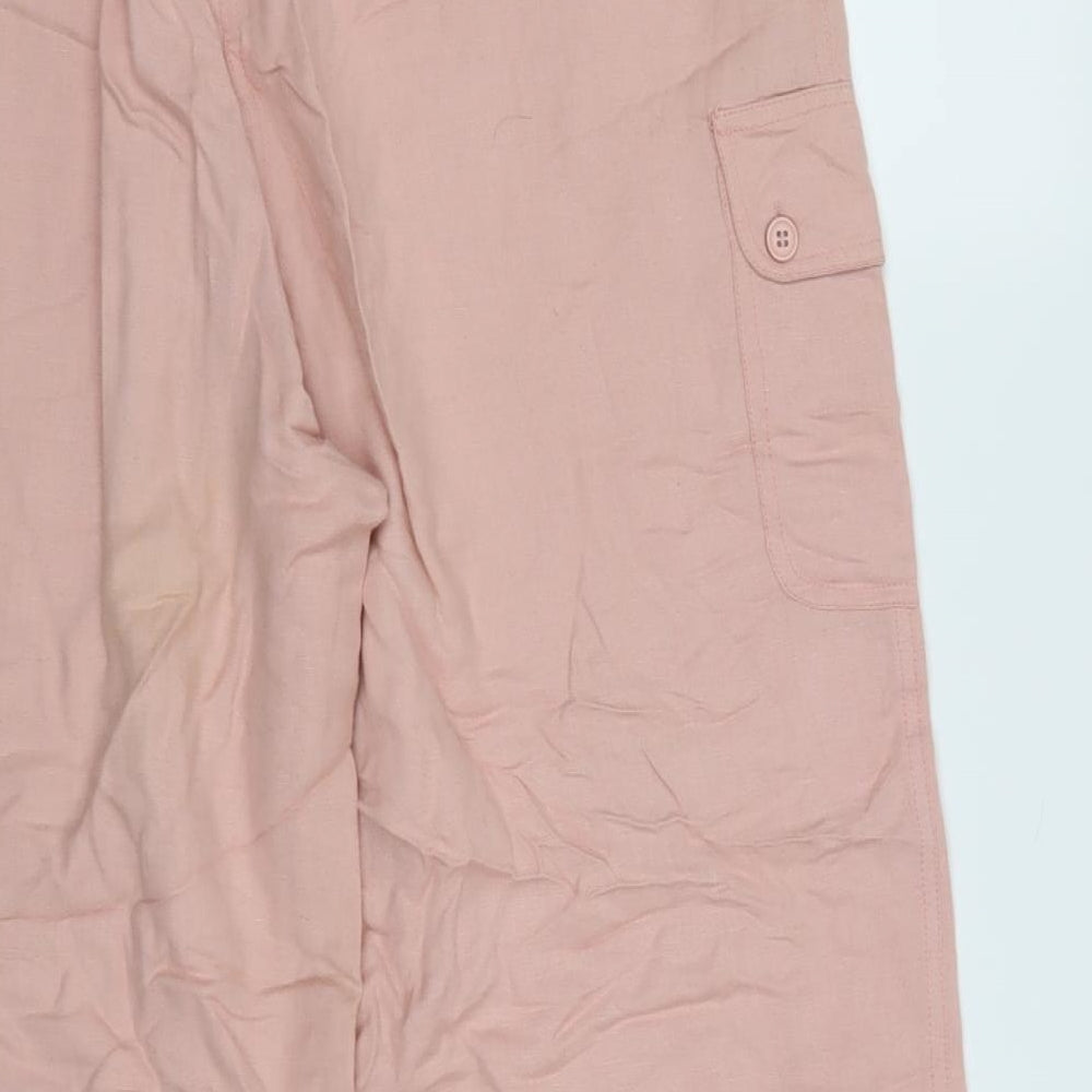 Casual Comfort Womens Pink   Trousers  Size 14 L25 in