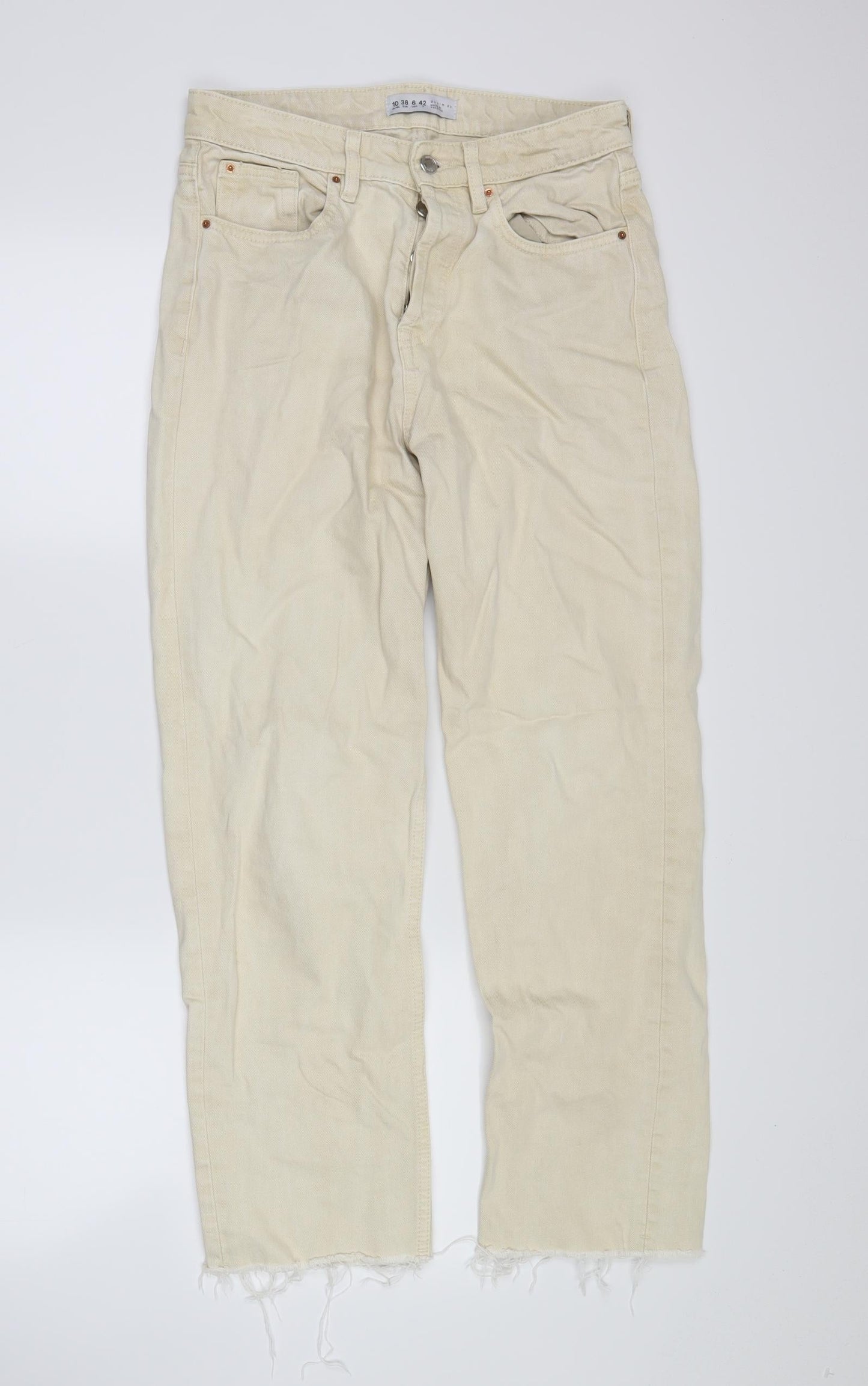 demim co Womens White  Denim Straight Jeans Size 10